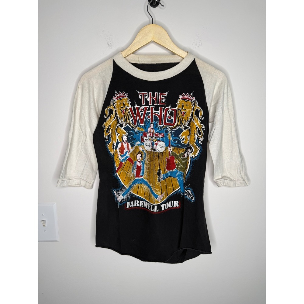 Vintage 80s 1982 The Who Farewell Tour Raglan T-Shirt Band T-Shirt Size Medium